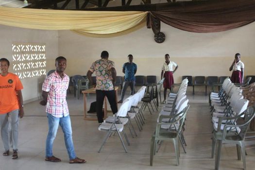 Initial presentation at Unity Baptist Academy, Achimota.